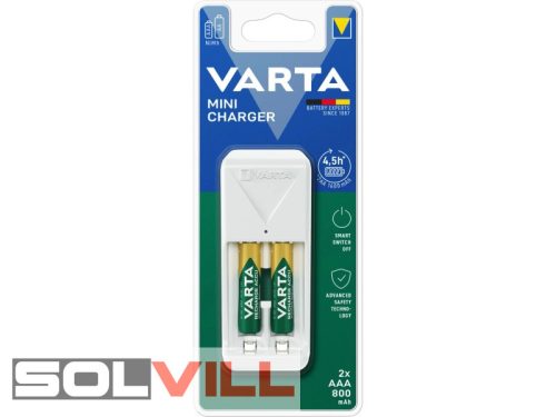 Akkumulátor töltő + 2 db AAA akku 800mAh Varta Ultratech