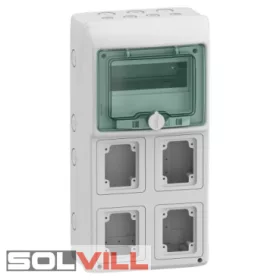   Ipari csatlakozó-doboz kalapsínnel, 8 mod 4NY 90x100 IP65 460 x 236 x 160 KAEDRA