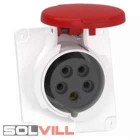   Ipari csatlakozó aljzat 16A 5P beépíthető 3P+N+F IP44 Schneider KAEDRA