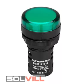 Jelzőlámpa zöld 24V AC/DC LED (Schrack)