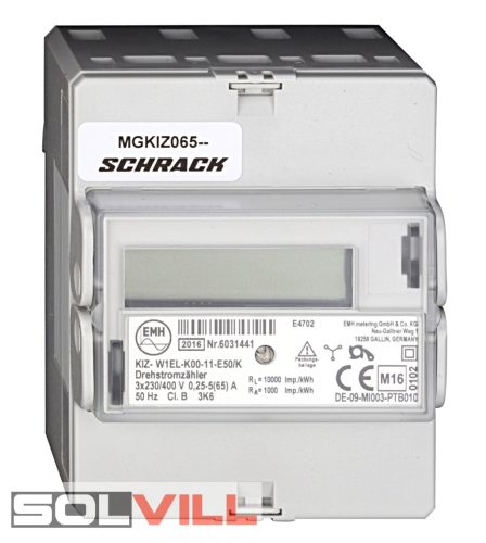Fogyasztásmérő 3 fázisú,digitális  x/5A, imp. ki., 1 tarif.,6KE,MID áramváltóhoz