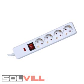   Elosztó 4-es 1,5m 3x1,5mm2 kapcsolós túlfeszültség védett Somogyi