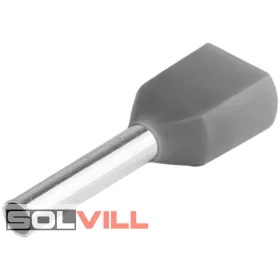 Érvéghüvely iker 2x4mm2 23mm/12mm szig.szürke Tracon