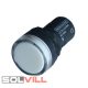 Jelzőlámpa fehér LJL22 230V 22mm LED Tracon