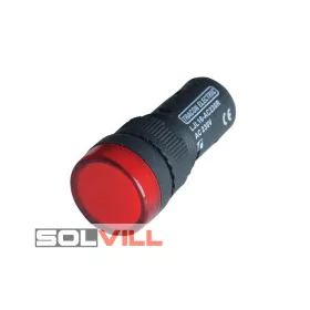 Jelzőlámpa piros LJL22 DC 230V 22mm LED