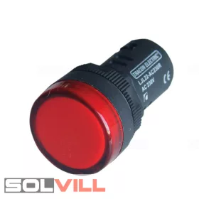 Jelzőlámpa piros LJL22 230V 22mm LED