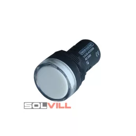 Jelzőlámpa fehér LJL22 230V AC/DC 22mm LED Tracon