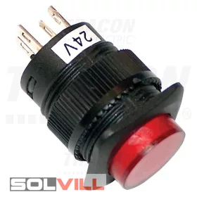 Nyomókapcsoló piros 24VAC/DC 1NO Tracon