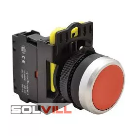 Nyomógomb piros 230V 5A Tracon