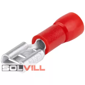   Saru csúszósaru hüvely szigetelt 1,5mm2 x 6,3mm piros (TRACON)