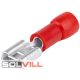Saru csúszósaru hüvely szigetelt 1,5mm2 x 6,3mm piros (TRACON)