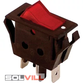   Kapcsoló készülékkapcsoló BE/KI 1P piros világít 16A 250V