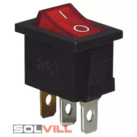   Kapcsoló készülékkapcsoló BE-KI, piros-világít 0-I felirat 16A 250V