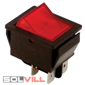   Kapcsoló készülékkapcsoló BE/KI 2P piros világít 16A 250V Tracon