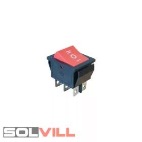   Kapcsoló készülékkapcsoló háromállású 2P piros 16A I-0-II felirat