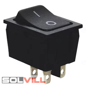   Kapcsoló készülékkapcsoló BE/KI 2P fekete RUGÓS 16A I-0 felirat