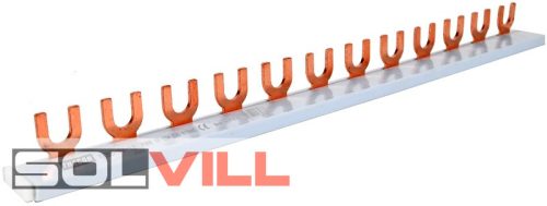 Soroló fésüs sín villás 1P, 12 modul tfss-1v-12