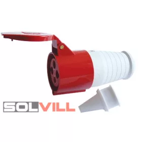 Ipari csatlakozó aljzat 16A 4P lengő 3P+F 400V IP44 TG