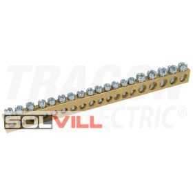 Rézsín (N/PE), PEN, földelő sín 1m 63A 8x12mm Tracon