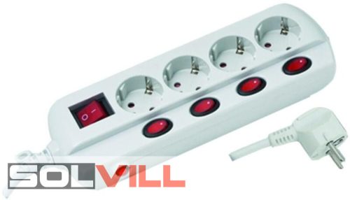 Hálózati elosztó 4-es védett 2m kábel Ultratech