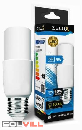 Led izzó E27 9W 4000K 730L T30 (henger) Zelux