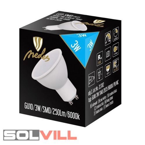 Led izzó GU10 3W 120° 6500K (250 lumen) Nedes
