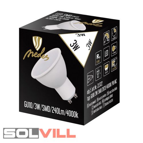 Led izzó GU10 3W 120° 4000K (240 lumen) Nedes